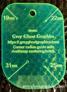 Corner radius template Metric large