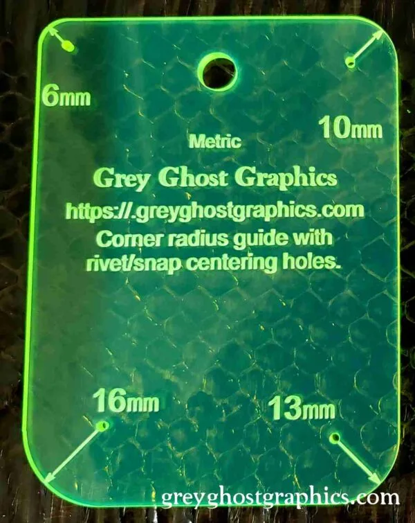 Corner Radius Template Metric Small