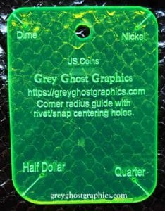 Corner Radius Guide 4 US Coin Sizes