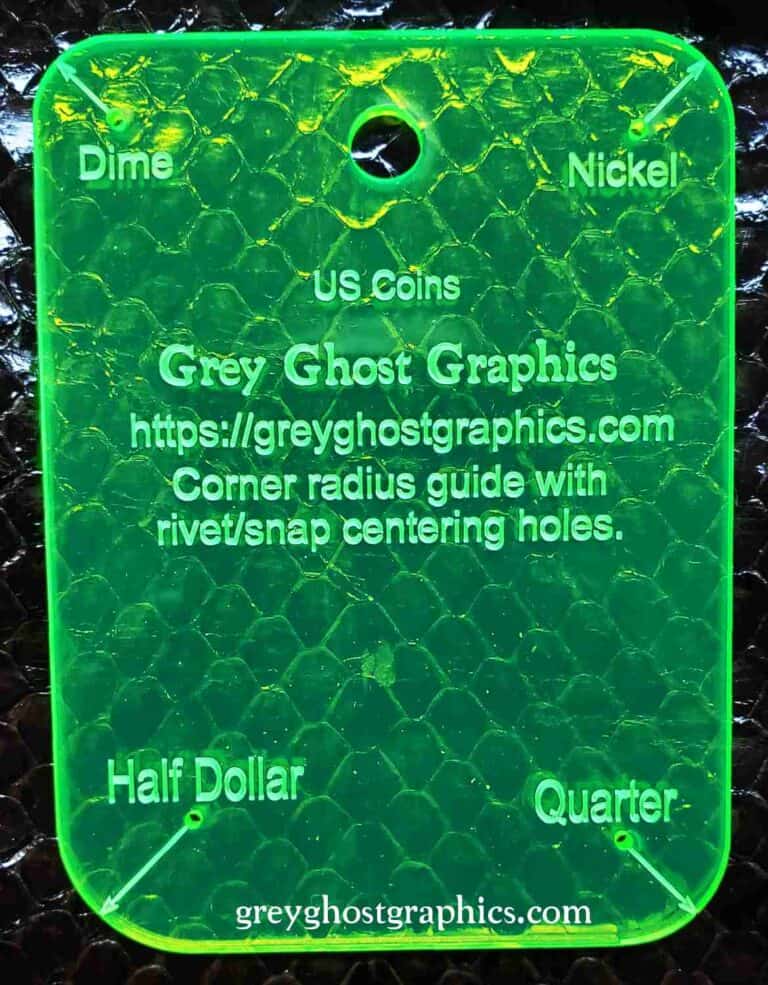 Corner Radius Guide 4 US Coin Sizes