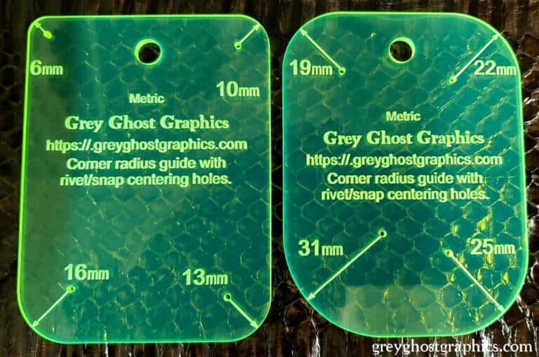 Corner radius template set Metric