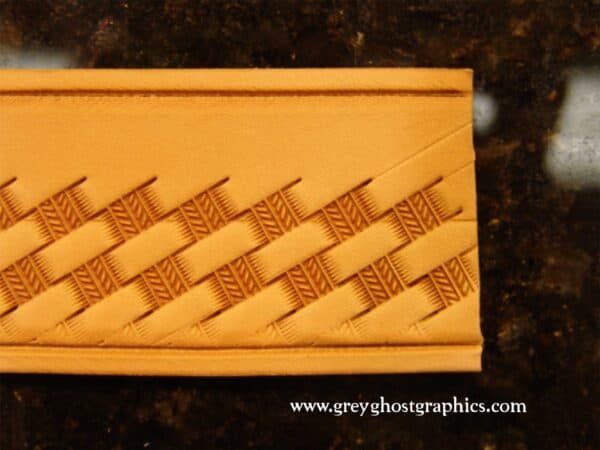 Flip the belt around and stamp the other side.