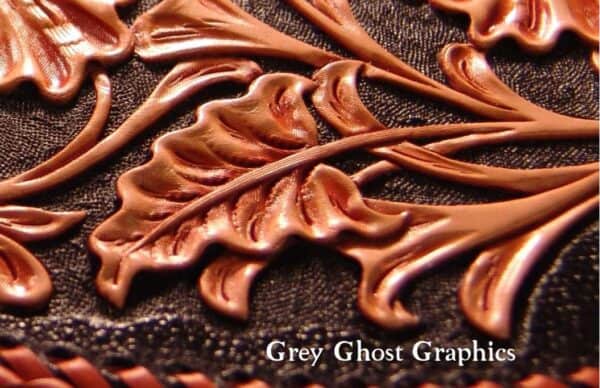 Example of multi layered leather carving.